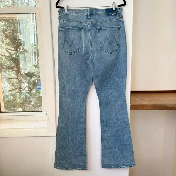 New MOTHER Superior The Weekender Slice Flare Jeans Medium Blue 33 - Picture 9 of 17